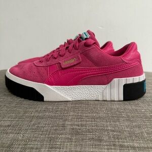 Puma Pink Sneakers with Suede Upper and Chunky Sole